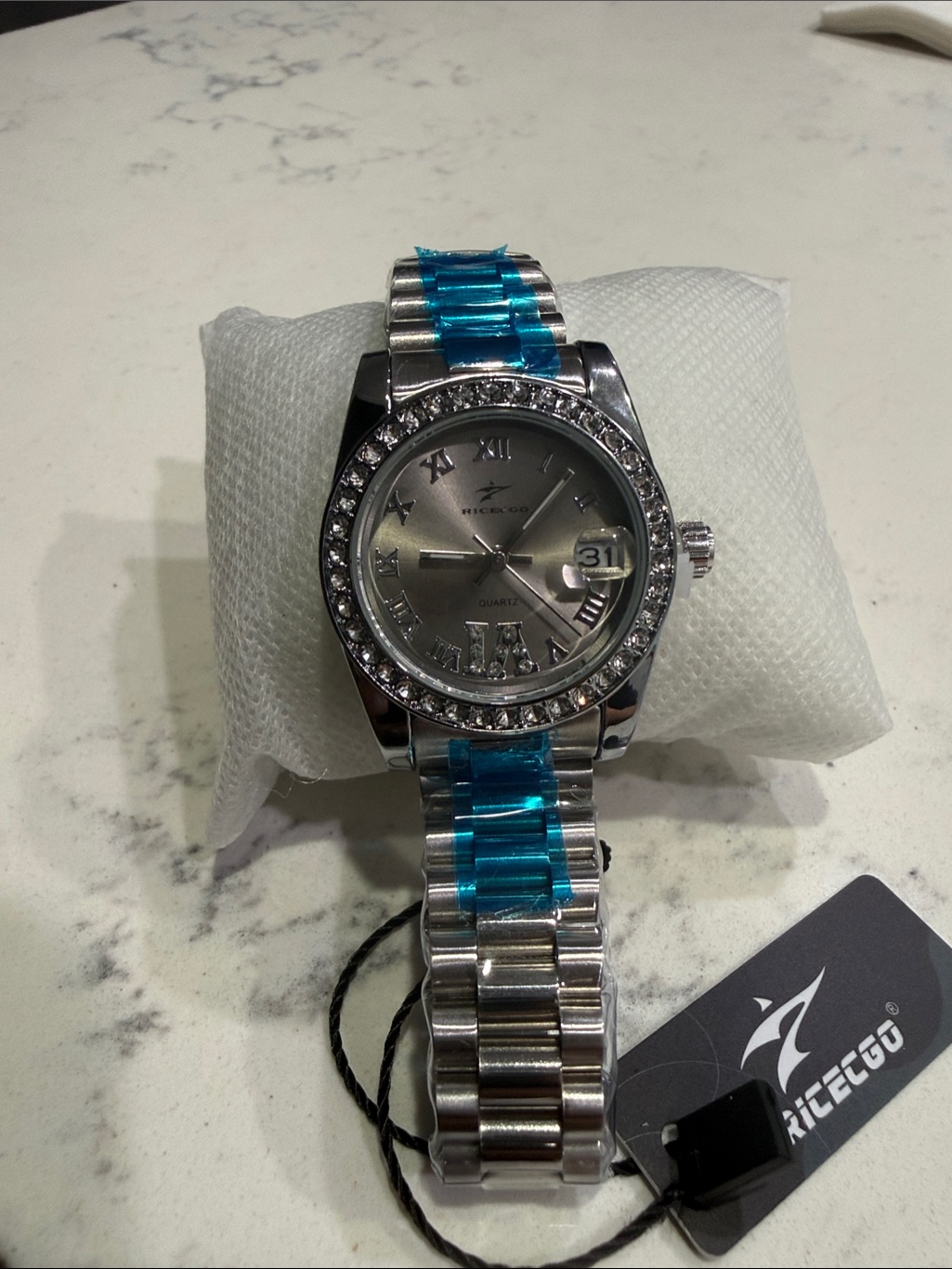 Ice Silver Bracelet Watch With Silver Links